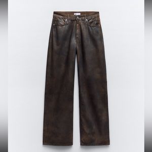 Zara brown foil jeans size 4